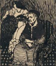 Old woman and young girl, 1908-1912.