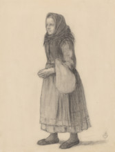 Girl with a backpack, around 1905.
