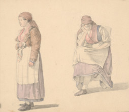 Study of a standing and seated woman, 1839-1845.