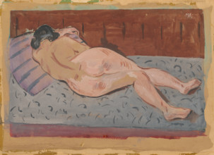 A reclining nude from behind, 1930-1939.