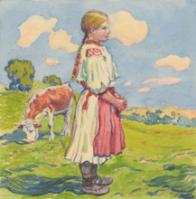10.- The Shepherdess, 1932. Additional Info: Illustrations for the book - August Horislav skultéty.