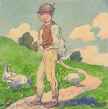 5.- Chasnik with geese, 1932. Additional Info: Illustrations for the book - August Horislav