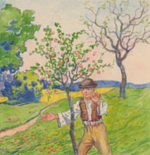 3.- A boy in a spring garden, 1932. Additional Info: Illustrations for the book - August Horislav