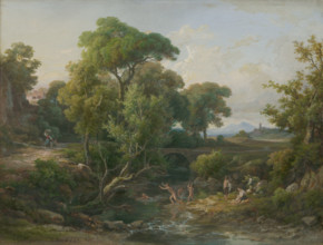 Landscape with bathers, 1860.