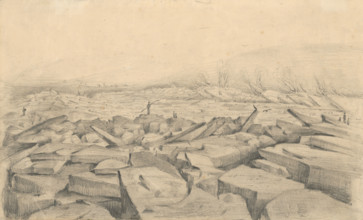 Ice Floes on the River Poprad, around 1866-1868