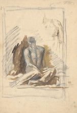 Study of a seated male figure, 1880-1890.