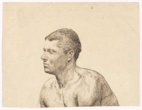 Study of a male bust, 1880-1910.