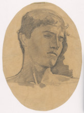Study of a Young Man's Head, around 1873-1875.