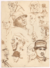 Study of male faces, 1880-1910.