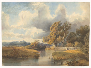 Lake in the Swiss Park, around 1870. Additional Info: Drawings based on J.J.Ulrich's designs.