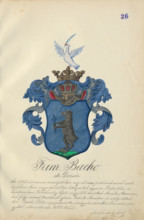 Coat of arms of the Bach family, 1904-1910.   Additional Info: Adolf Medzihradsky's manuscript