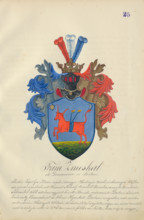 Coat of arms of the Zmeskalova family, 1904.   Additional Info: Adolf Medzihradsky's manuscript