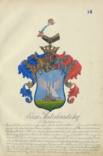 Coat of arms of the Medzihradska family, 1904.   Additional Info: Adolf Medzihradsky's manuscript