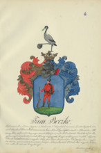 Coat of arms of the Bocz family, 1904.   Additional Info: Adolf Medzihradsky's manuscript album