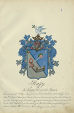 Coat of arms of the Abaffy family, 1904-1910.   Additional Info: Adolf Medzihradsky's manuscript