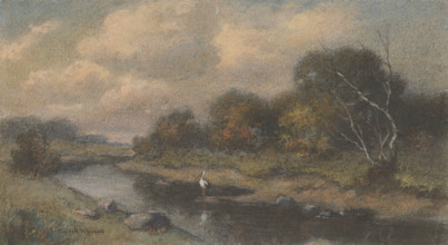 Landscape with a stork, around 1910.