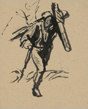 Man carrying a cross, 1940-1944.