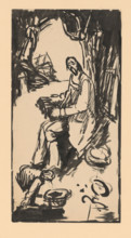 Blind beggar playing the accordion, 1940-1944.