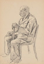Seated Old Man with a Stick, 1939/1944.