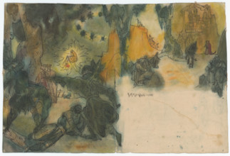 Double-page illustration to a fairy tale, 1940-1944.