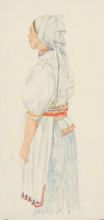Study of a Slovak woman, 1910-1920.