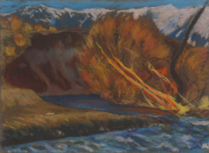 Autumn mood by the stream in the valley, 1933-1934.
