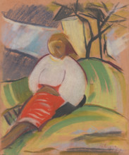 Girl in a red skirt, 1931.