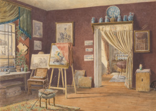 View of the artist's studio, 1891.