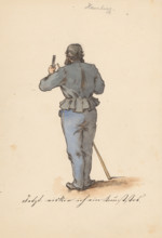 Standing man from behind, 1850-1860.