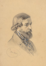 Study of a bearded man, 1835-1840.