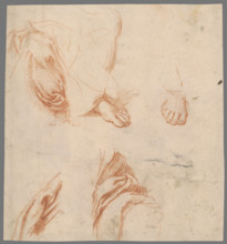 Studies of legs with drapery, 1701/1800.