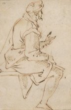 Study of a seated man, around 1500.