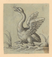 Walking swan, 1601/1700.   Additional Info: Drawings with animal motifs - 5 drawings.