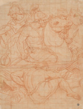 Fragment of cardboard for the painting of Constantius, the battle against Max..., around 1490-1530.