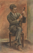 Study of a seated violinist, 1919.