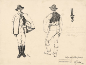 Study of a costume from Hajnikov, around 1920.