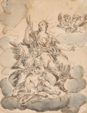 Madonna with angels on the clouds, 2nd half 18th century.