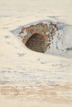 Old bridge in winter, 1921.