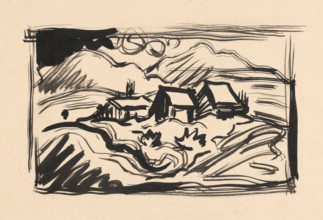 Landscape with cottages, 1940-1944.