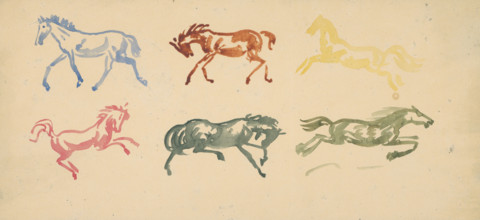 Sketch of galloping horses, 1940-1943.