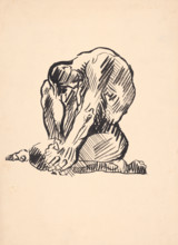 Study of a seated male nude, 1930s.