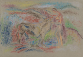 Woman with cow, 1935-1944.