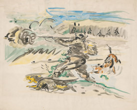 Shooting hunter, around 1940.