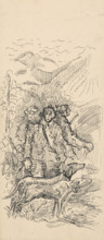 Hunters with dogs, 1935-1940.