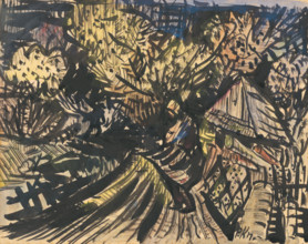 Forest landscape in autumn, 1940-1944.