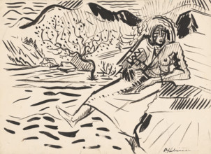 Seated Woman in the Countryside, about 1942.