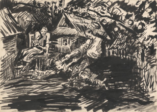 In the village yard, 1940-1944.