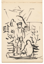 Sketchbook 19 Man and Two Women, 1st half 20th century.