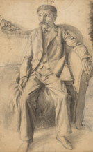 Study of a seated man on a sofa, 1920-1929.