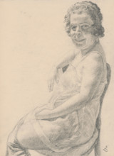 Seated Woman in a camisole, around 1925.